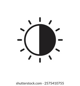 Contrast icon Flat vector set outline