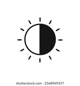 Contrast icon Isolated flat vector in outline