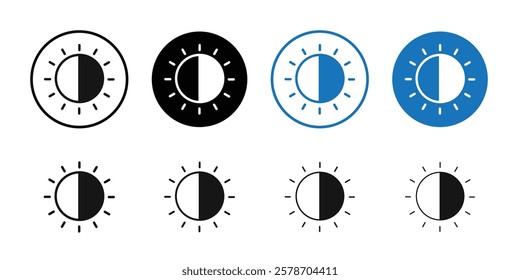 Contrast icon Isolated flat vector in outline