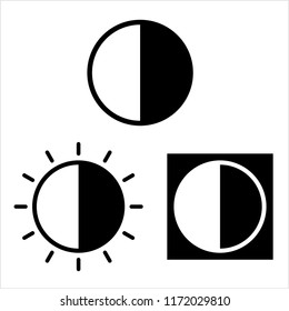 Contrast Icon, Light Shade Setting Vector Art Illustration