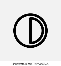 Icono de contraste en el estilo de línea sobre la cámara, uso para la presentación de aplicaciones móviles del sitio web