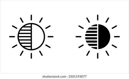Contrast icon set,  adjust contrast icon. Signs and symbols on white background