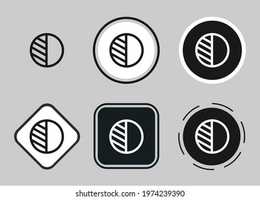contrast icon set. Collection of high quality black outline logo for web site design and mobile dark mode apps. Vector illustration on a white background	