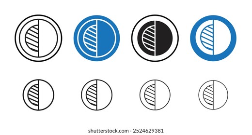 Contrast icon Thin line art collection