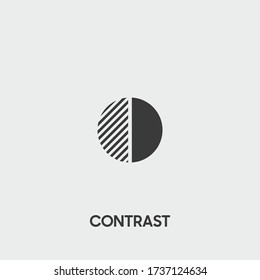 contrast icon. contrast vector on gray background