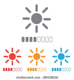 Contrast level icon set 