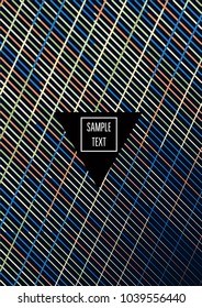 Contrast Line Vector Simple Cover Design. Music Poster, Festival Ads Background. Funky Modern Geometric Gift Card Template. Corporate Identity Branding, Simple Cover Design Hipster Blend Banner.