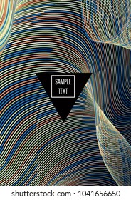 Contrast Line Vector Simple Cover Design. Music Poster, Festival Ads Background. Funky Modern Geometric Gift Card Template. Corporate Identity Branding, Simple Cover Design Hipster Blend Banner.