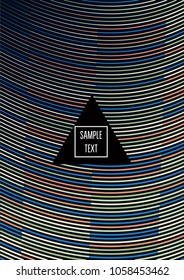 Contrast Line Vector Simple Cover Design. Music Poster, Festival Ads Background. Funky Modern Geometric Gift Card Template. Corporate Identity Branding, Simple Cover Design Hipster Blend Banner.