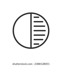 Contrast, linear icon. Image editing tool. Line with editable stroke