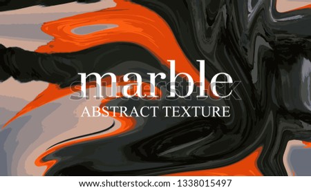 Contrast liquid orange black background. Marble bright graphic. Colorful modern banner, presentation template. Surface vector decoration. Vintage antique color splash