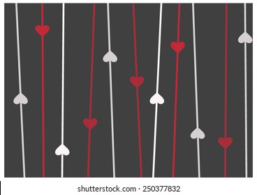 Contrast love: black, white, red. Perfect match! Valentine's day card for such lovely season.