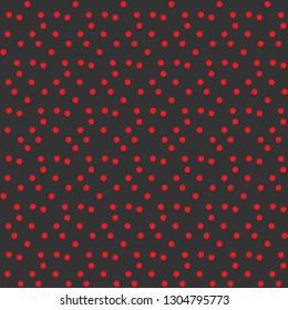 Contrast modern background red dots on gray seamless vector pattern