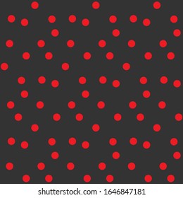 Contrast modern background red dots on gray vector seamless pattern