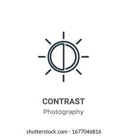 Contrast outline vector icon. Thin line black contrast icon, flat vector simple element illustration from editable photography concept isolated stroke on white background