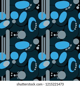 Contrast pattern, blue gray and black colors, seamless for textile and other purpose