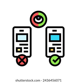 índice de contraste ux ui diseño color icono vector. índice de contraste ux ui diseño signo. símbolo aislado ilustración