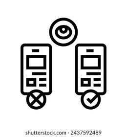 Kontrastverhältnis UX UI Designlinie Icon Vektor. Kontrastverhältnis UX UI Design Sign. Isoliertes Kontursymbol Schwarze Abbildung