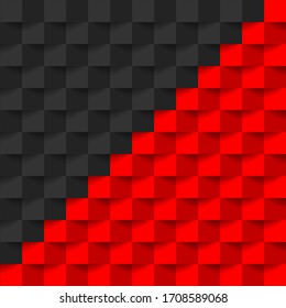 Contrast red black abstract mosaic background. Vector design