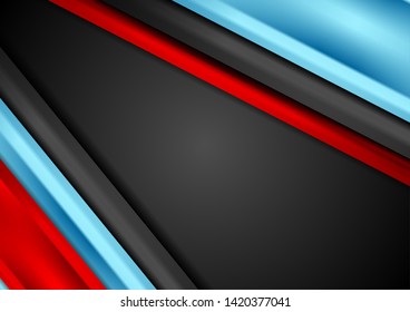 Contrast red and blue tech corporate abstract background. Vector graphic design