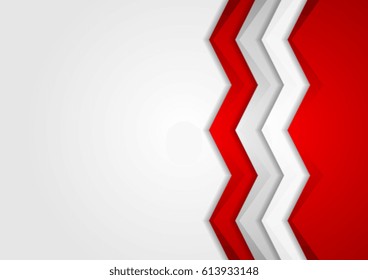 Contrast red and grey tech arrows background. Vector corporate design