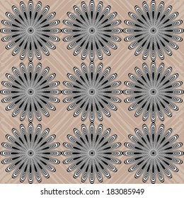 Contrast seamless pattern for background. Abstract round shapes and striped background. Vector file is EPS8, all elements are grouped.  