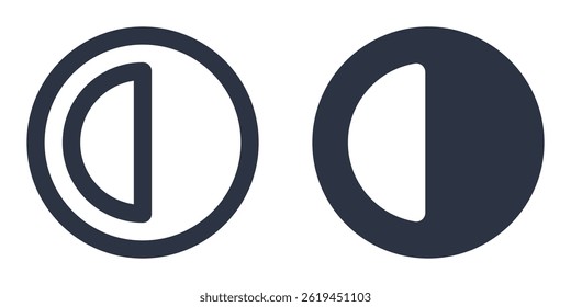 Contrast simple icons set designed in filled, outline, line and stroke style