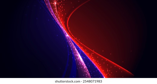 contrast sparkling background red-blue curves.