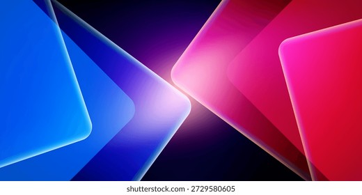 Formas rojo-azul del fondo brillante del contraste