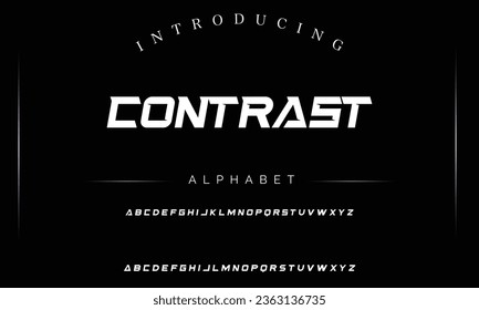 Contrast Sport Modern Future bold Alphabet Font. Typography urban style fonts for technology, digital, movie logo bold style. vector illustration