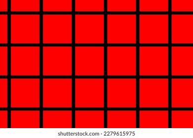 contrast stylish  black grid on red background trendy seamless vector pattern for design, decoration, fashion