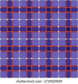 Contrast tartan Scottish seamless pattern mainly in violet with orange and white lines, texture for tartan, plaid, tablecloths, clothes, bedding, blankets and other textile