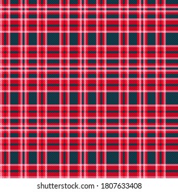 Contrast tartan Scottish seamless pattern in red, pink and muted blue, texture for tartan, plaid, tablecloths, clothes, bedding, blankets and other textile