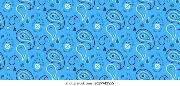 Contrast tile as repeating paint. Floral print, art seamless. Flourish awesome drawing paisley. Pattern hand-drawn in boteh decor.
