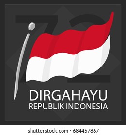 Contrast Vector Illustration Flag Indonesia Inscription Stock Vector ...