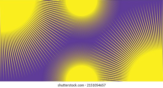 Contrast vector image with yellow suns on a lilac background.Bright template for cover design, wallpaper, website, background for presentations.