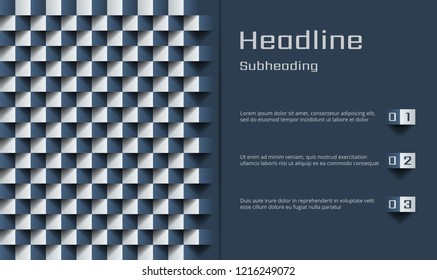Contrast vector paper 3d boxes. Blue and white geometric background