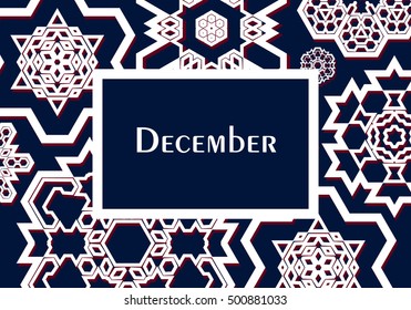 Contrast winter background with beautiful various snowflakes