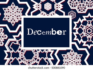 Contrast winter background with beautiful various snowflakes