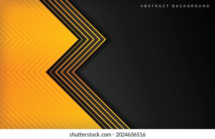 Contrast yellow black corporate lines background. Vector tech geometric design.