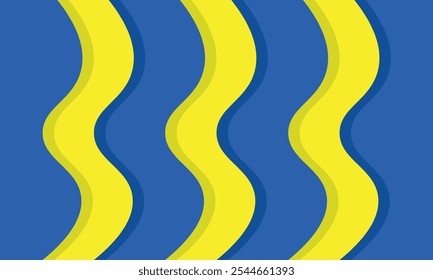 Las líneas onduladas abstractas contrastantes en un patrón de Vertical amarilla sobre un fondo azul crean la ilusión de movimiento suave, perfecto para un Fondo de pantalla moderno