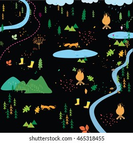 contrasting autumn pattern. Autumn forest pattern

