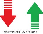 Contrasting directional arrows indicating opposite movements with horizontal bars Vector