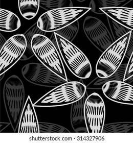 Contrasting floral pattern, star, seamless vector background.