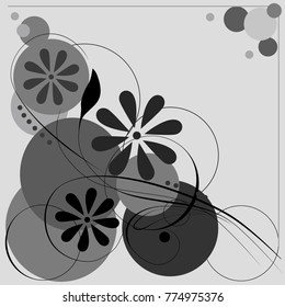 contrasting flower ornament with a frame
