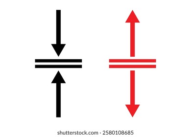 Contrasting Force Vectors Compression and Tension Illustrated.