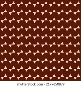 Contrasting geometric seamless pattern with triangular triangles, dark red maroon background