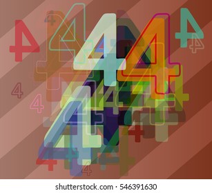 contrasting invitation between shape, drawing with brilliant 4 Number