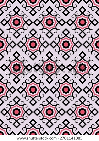 Contrasting ornate seamless pattern. Overlapping art forms, stripes, polygons, segments are grouped and arranged in a certain order. Vector. 
