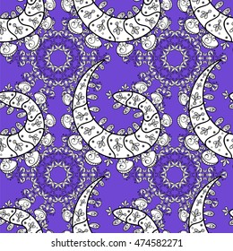 Contrasting seamless pattern with large flowers and curls.